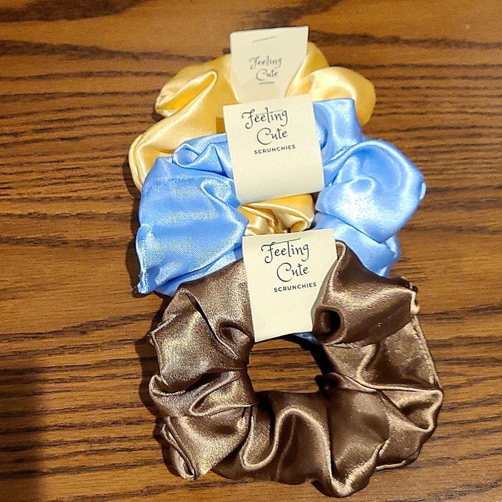 Satin Hair scrunchies accessories 3 pk hair scrunchies silky